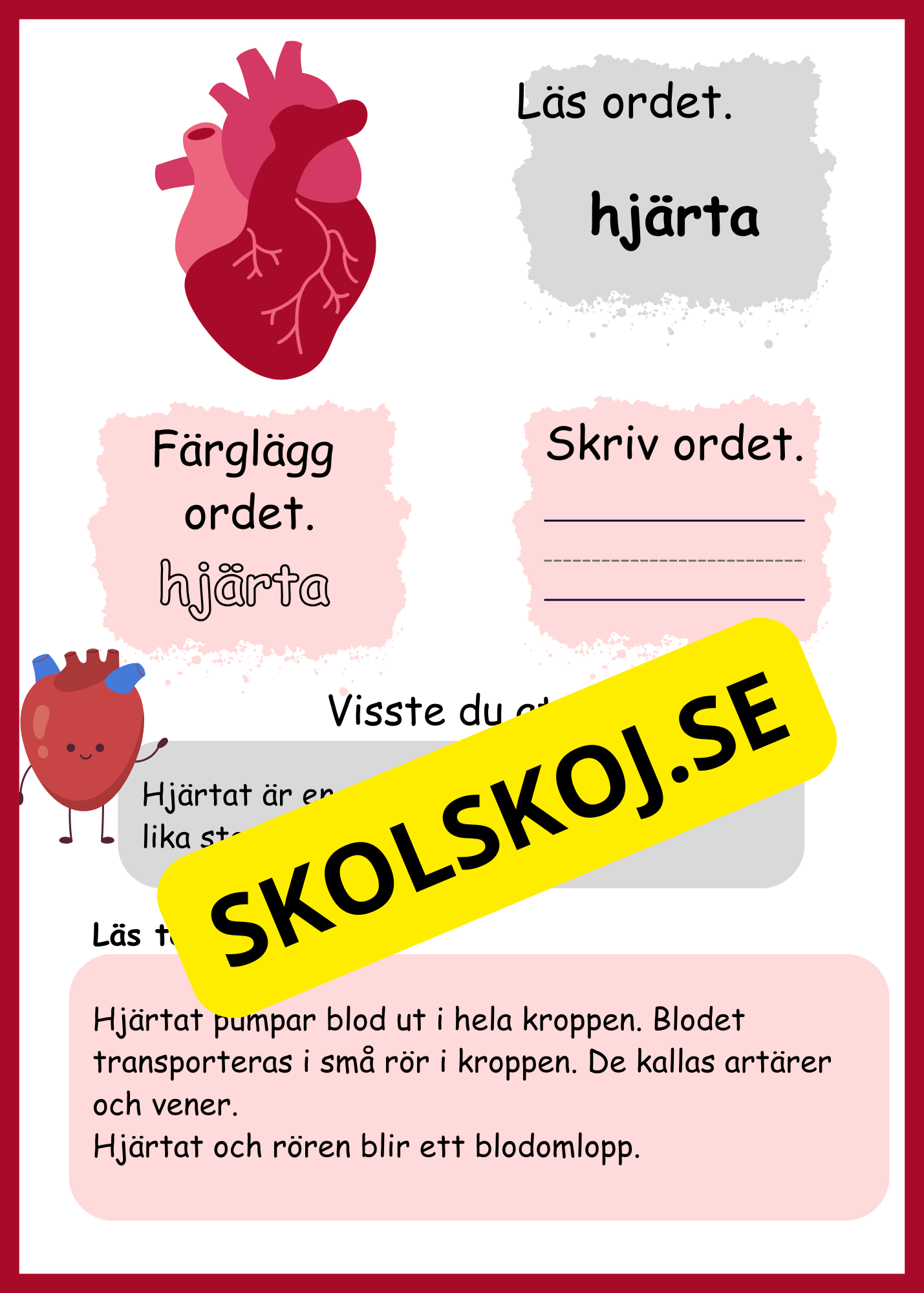 Lite om min kropp - Paket - Läsförståelse