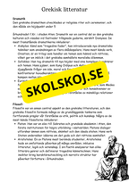 Litteraturhistoria antiken - Läsförståelse + Frågor