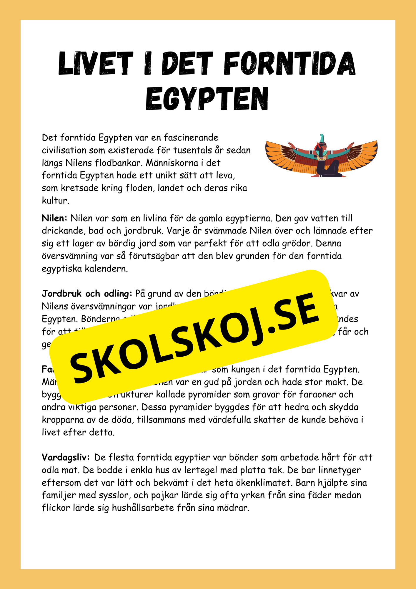 Livet i det forntida Egypten - Årskurs 4 - 6