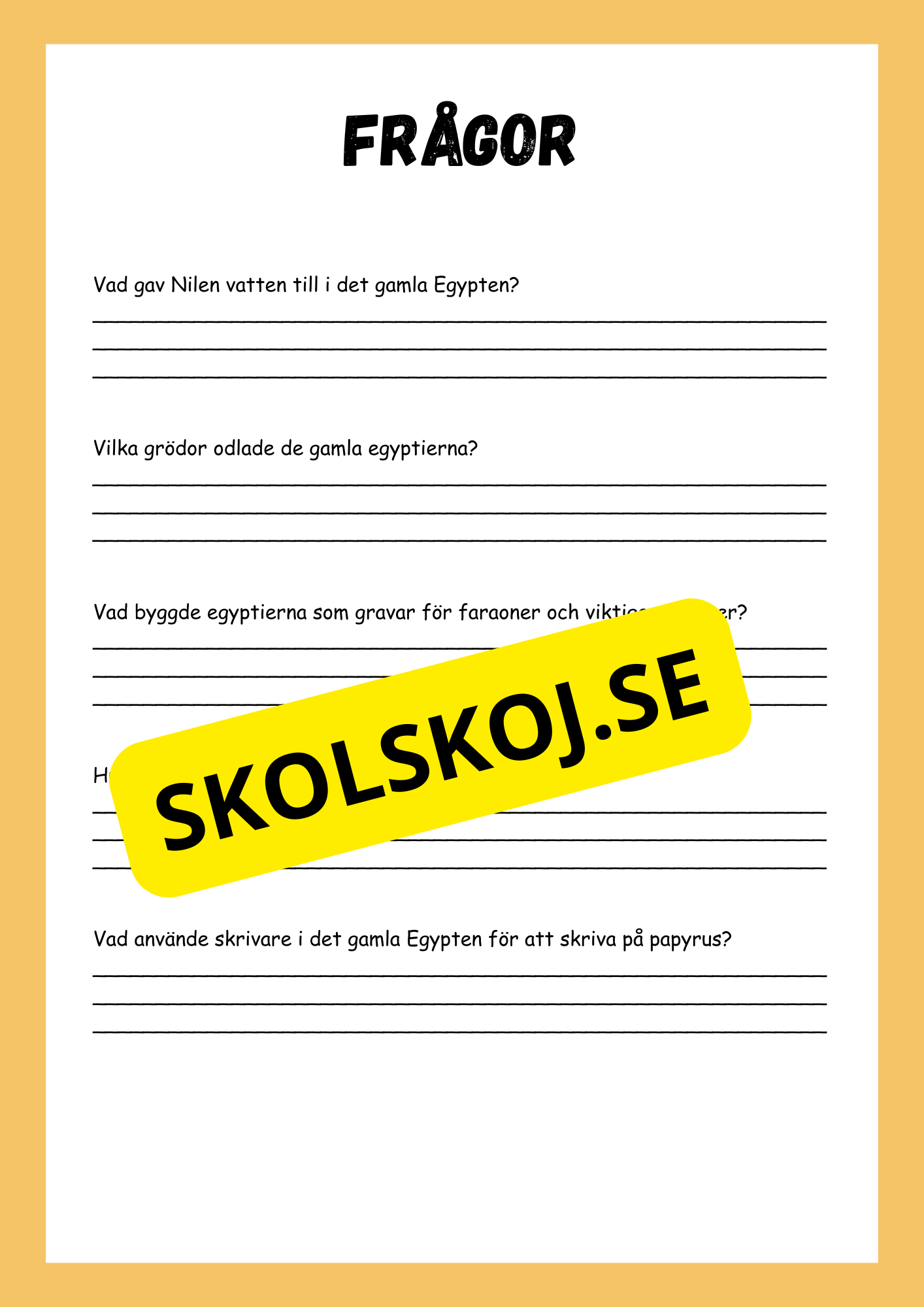 Livet i det forntida Egypten - Årskurs 4 - 6