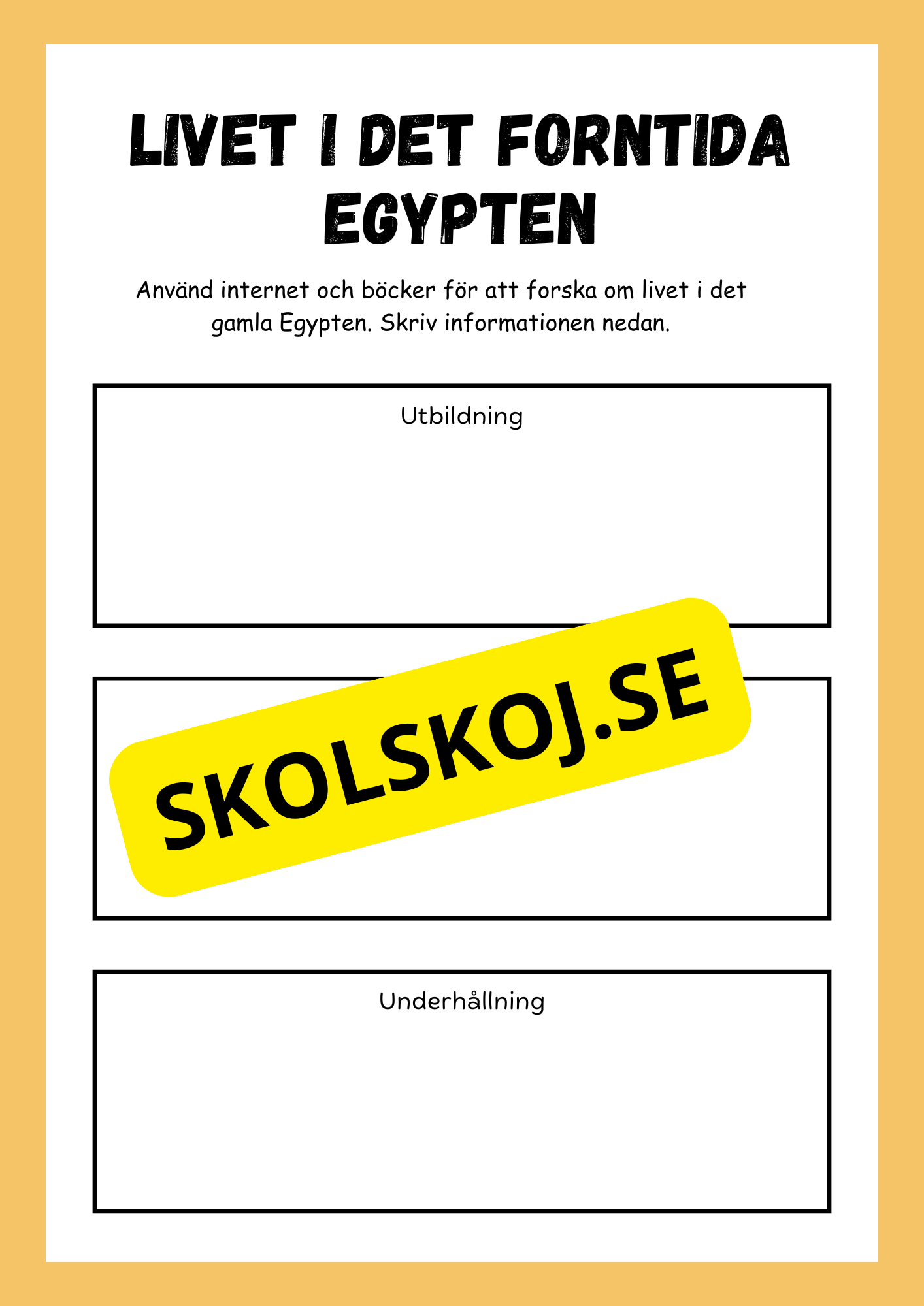 Livet i det forntida Egypten - Årskurs 4 - 6