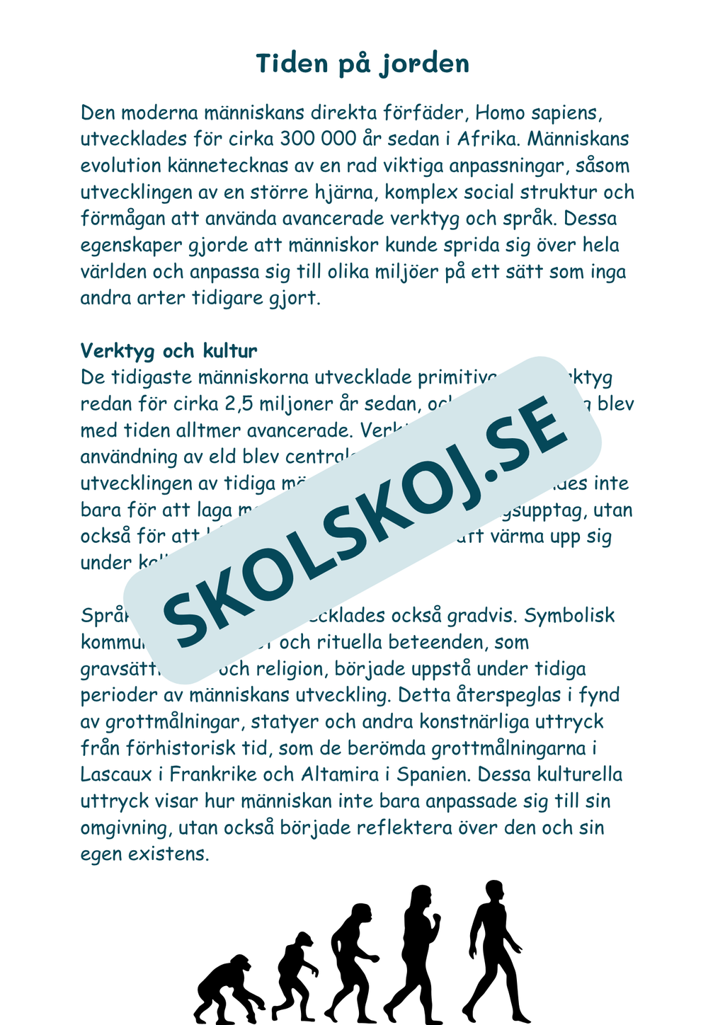 Livets utveckling - Läsförståelse + frågor (51 sidor)