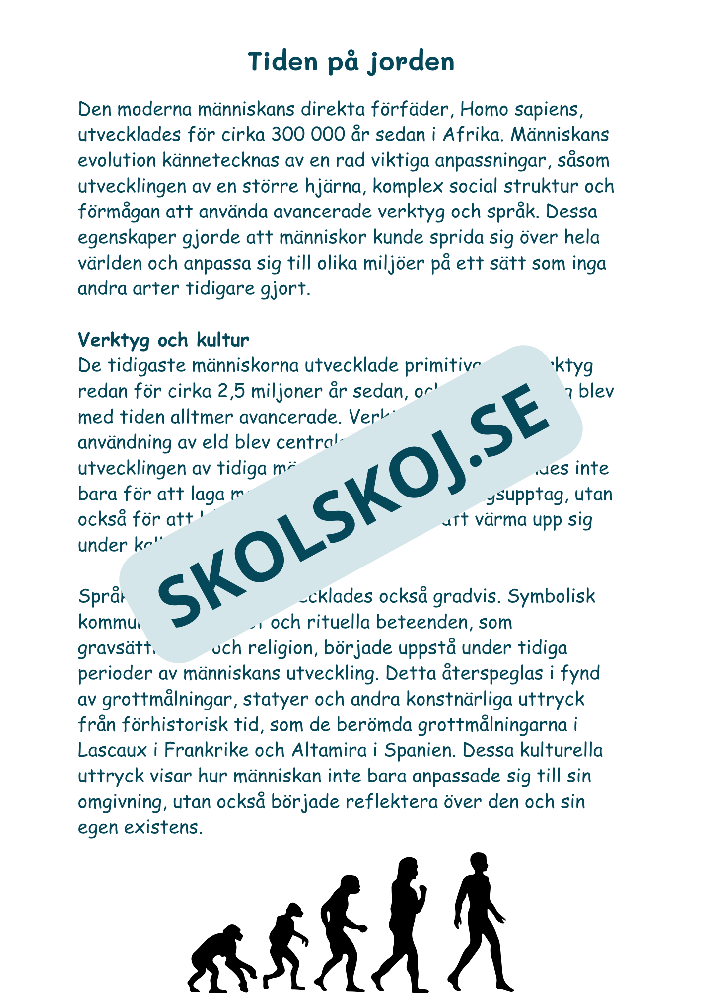 Livets utveckling - Läsförståelse + frågor (51 sidor)