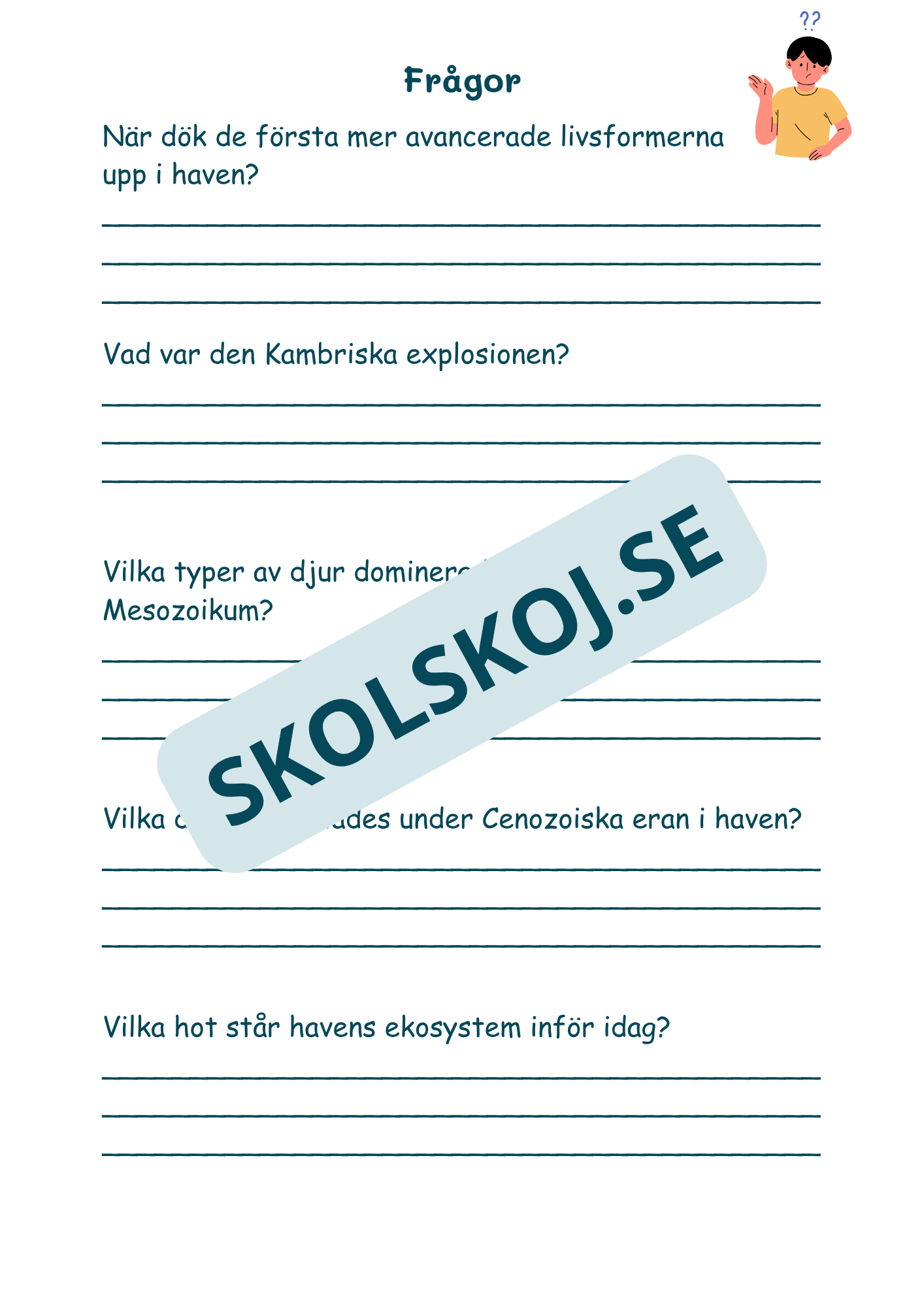 Livets utveckling - Läsförståelse + frågor (51 sidor)