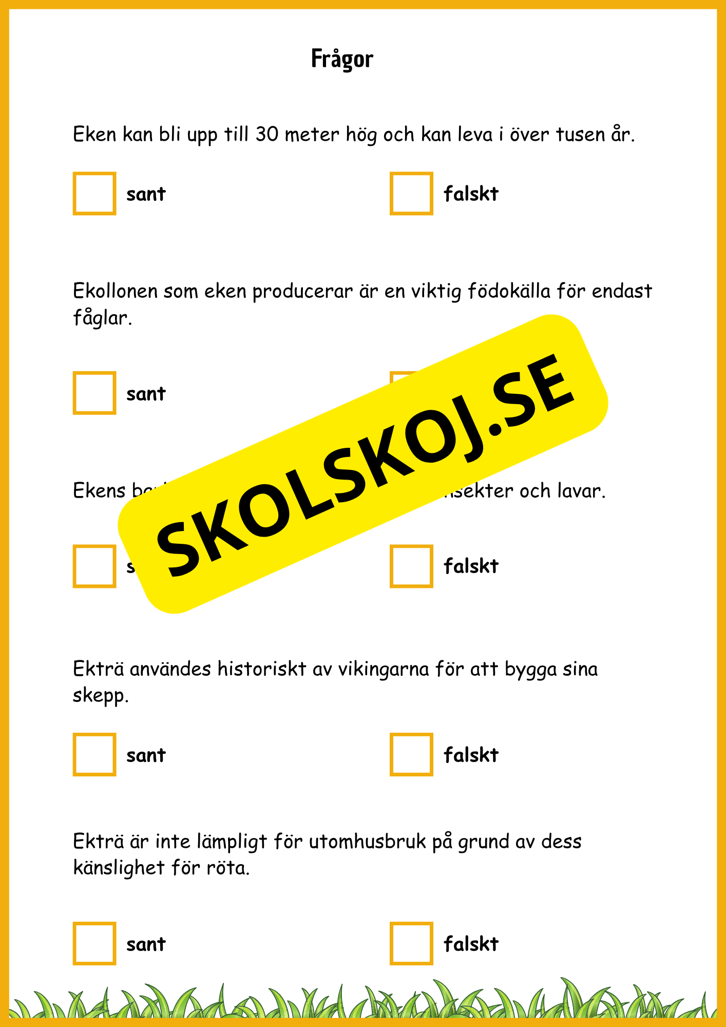 Lövskogens träd - Sveriges vanligaste lövträd - Årskurs 3 - 6