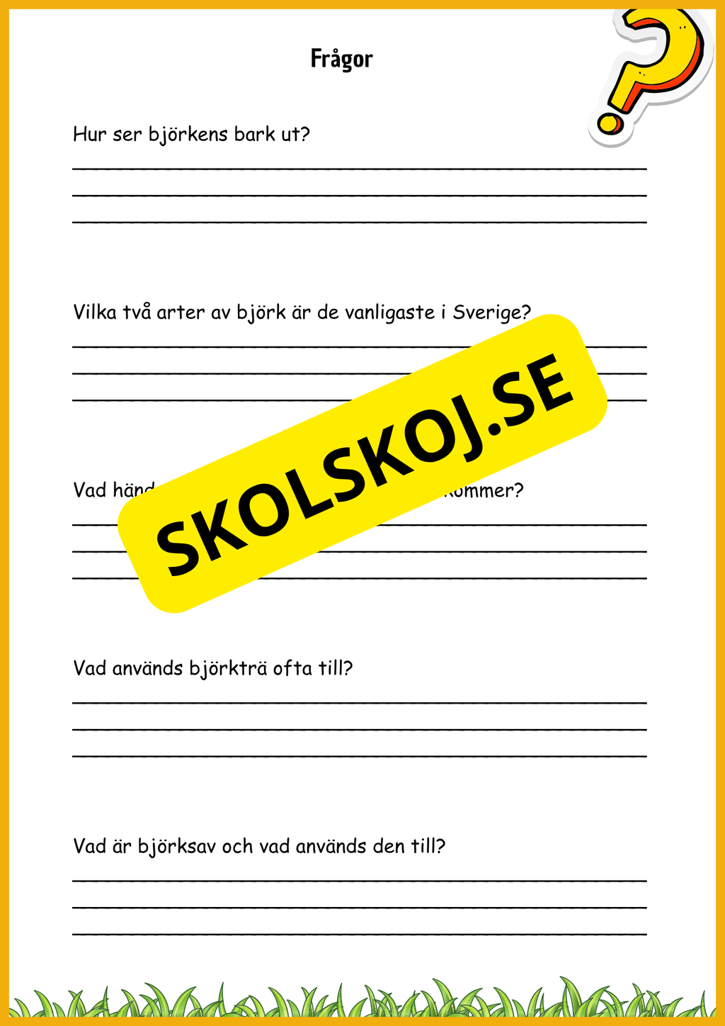 Lövskogens träd - Sveriges vanligaste lövträd - Årskurs 3 - 6