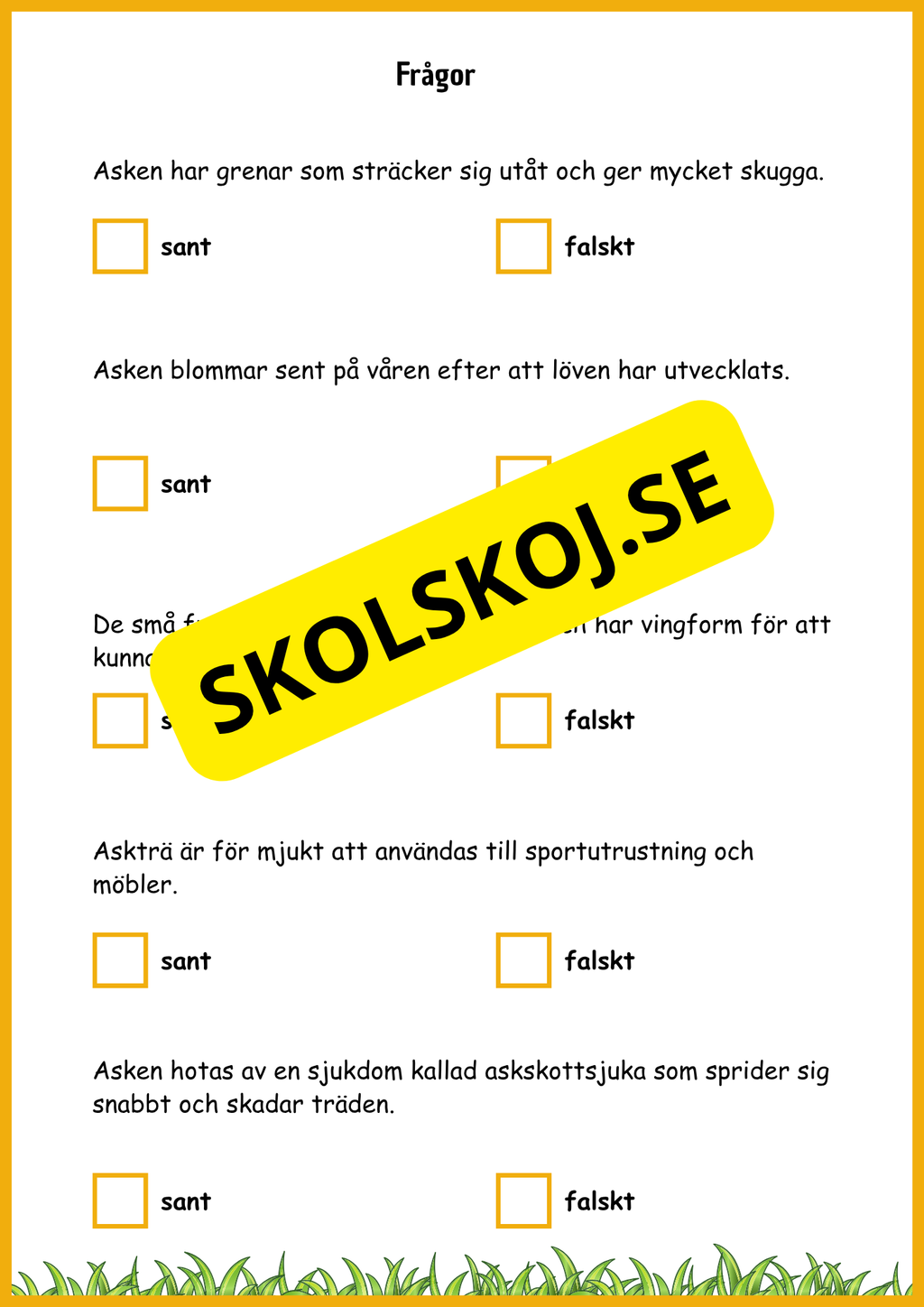 Lövskogens träd - Sveriges vanligaste lövträd - Årskurs 3 - 6