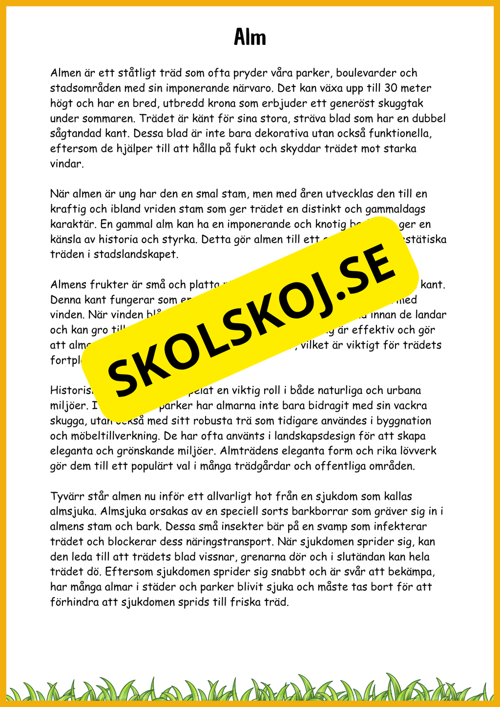 Lövskogens träd - Sveriges vanligaste lövträd - Årskurs 3 - 6