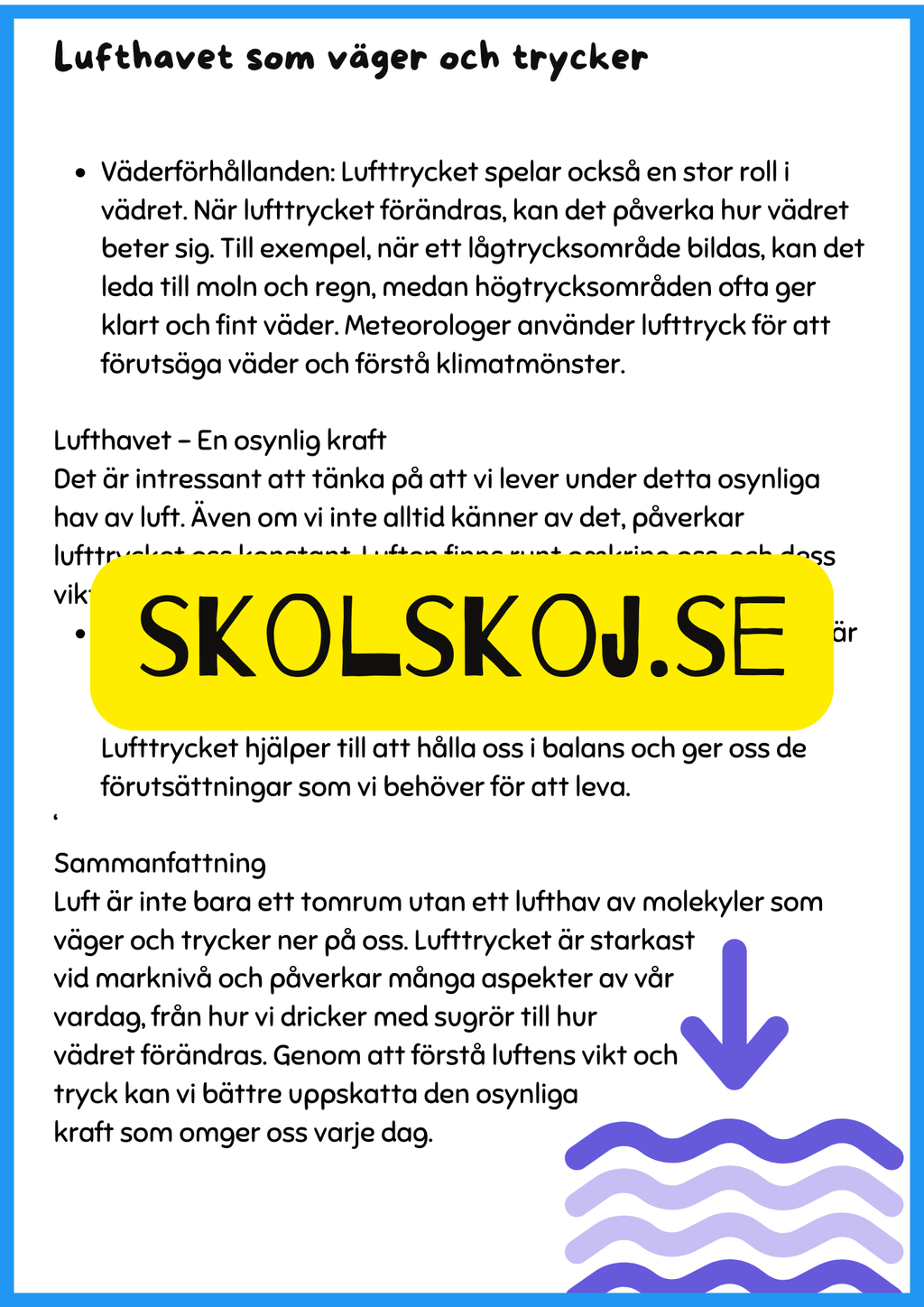 Luft vår osynliga resurs - Årskurs 4 - 6
