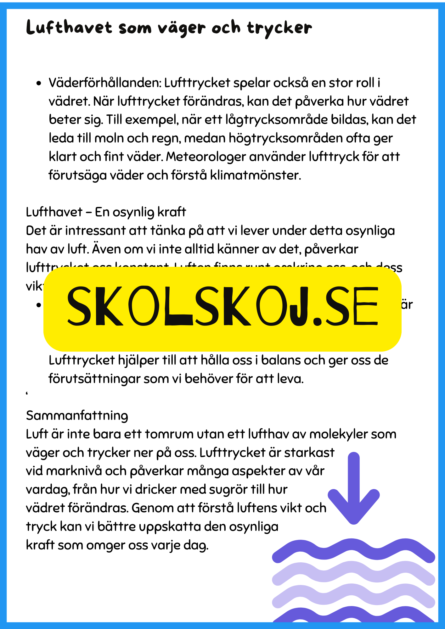 Luft vår osynliga resurs - Årskurs 4 - 6