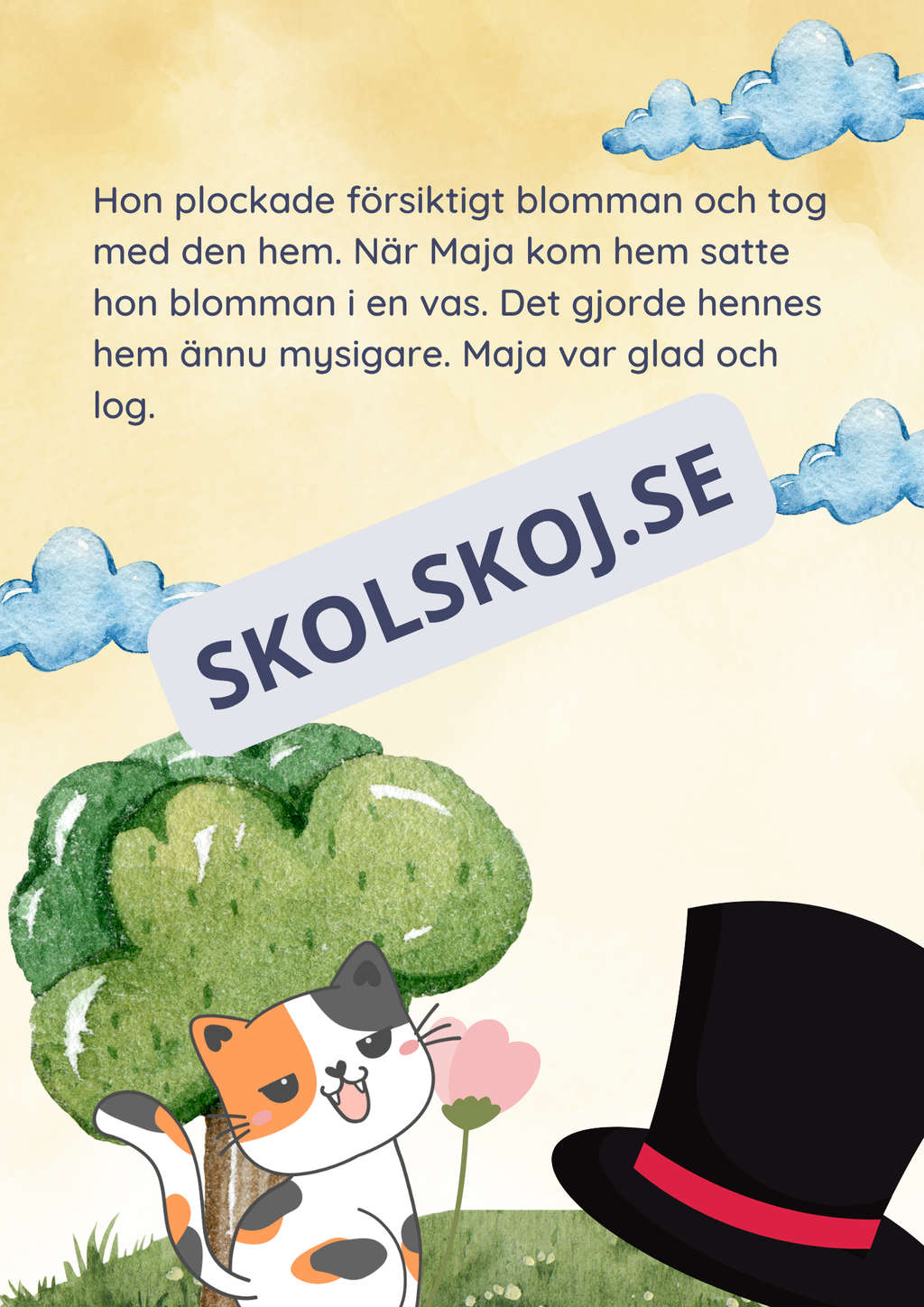 Maja och den vackra blomman - Läsförståelse