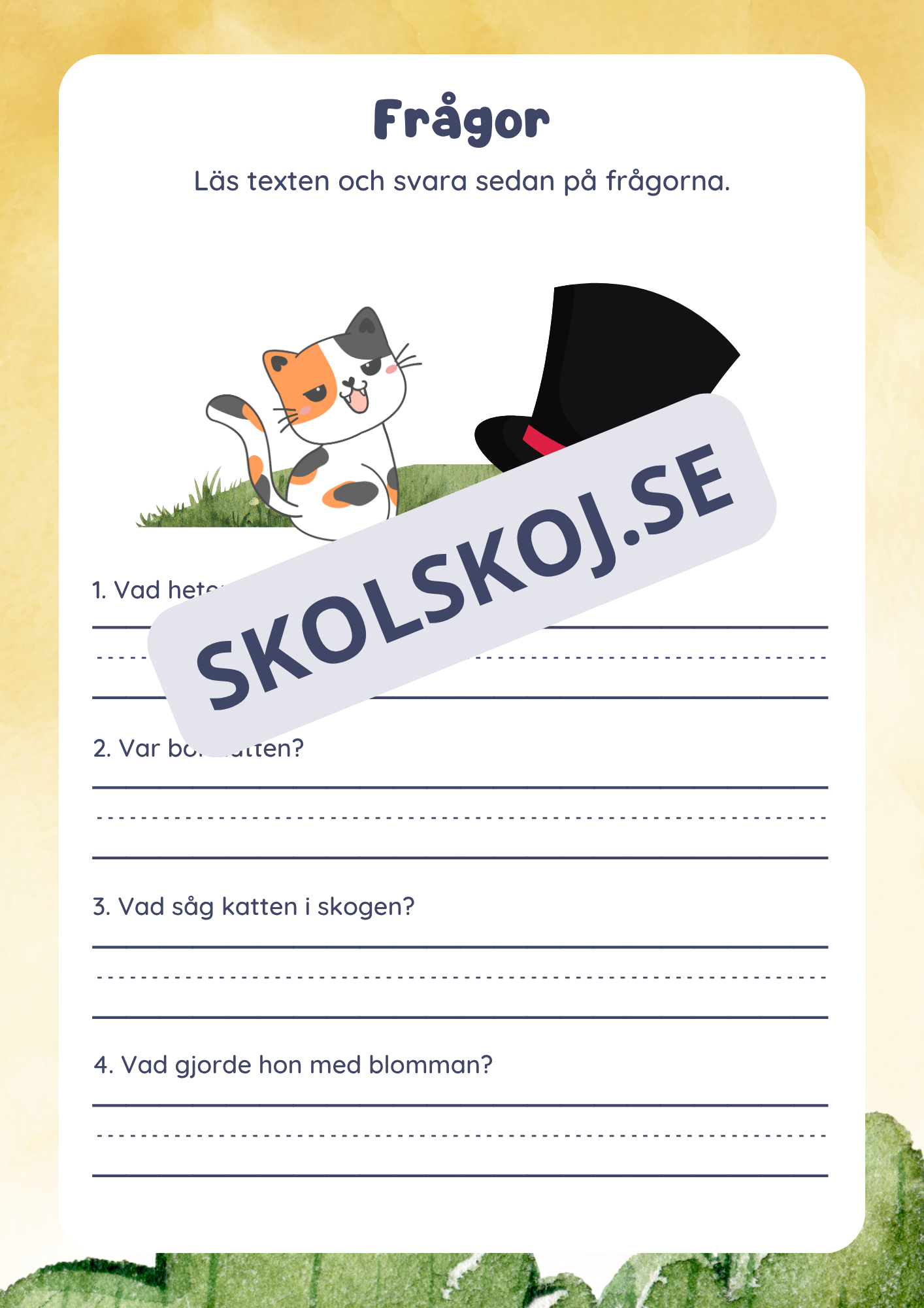 Maja och den vackra blomman - Läsförståelse