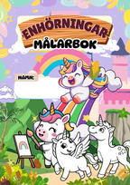 Målarbok - Enhörningar - 51 sidor