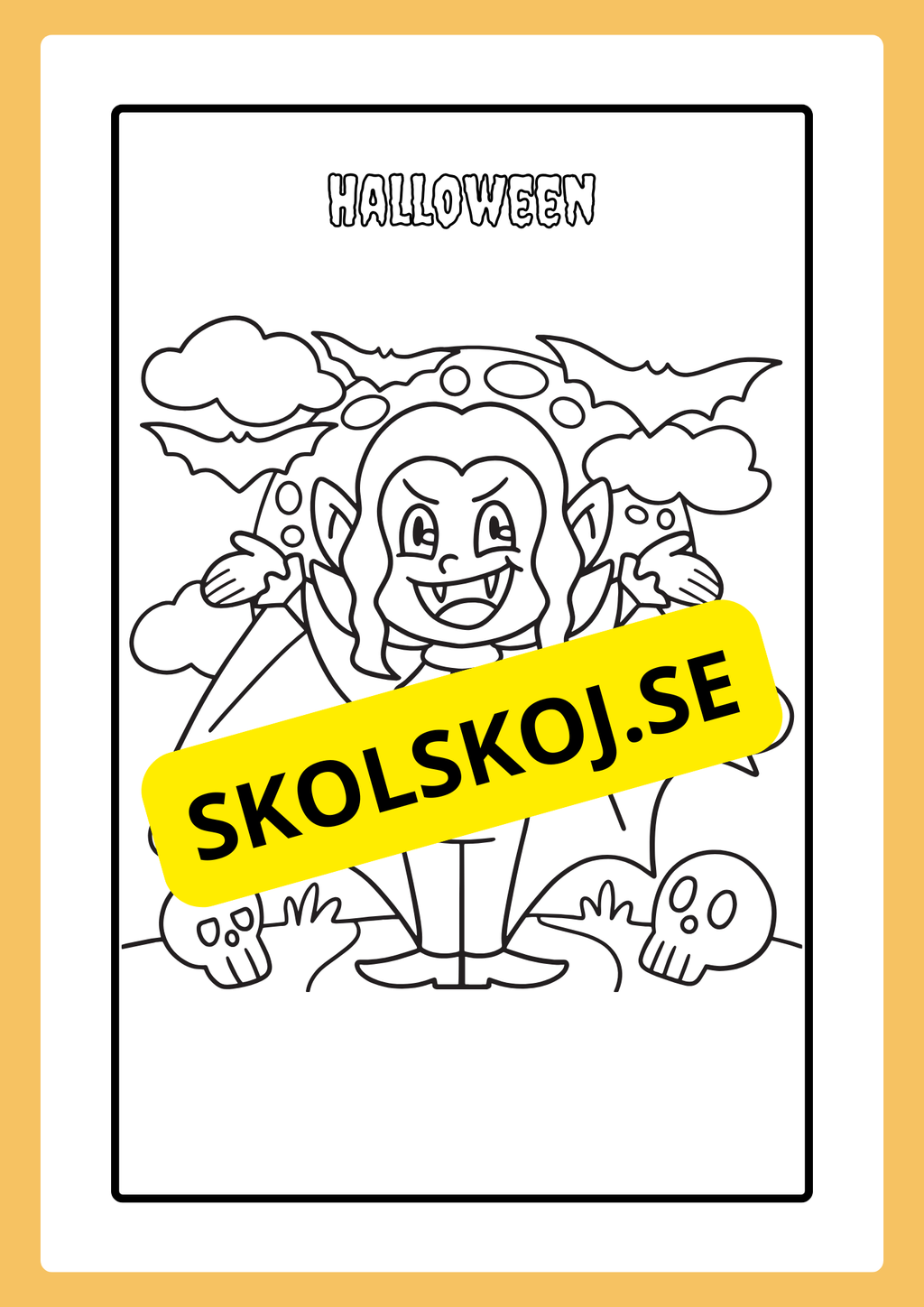 Målarbok - Halloween (20 sidor)