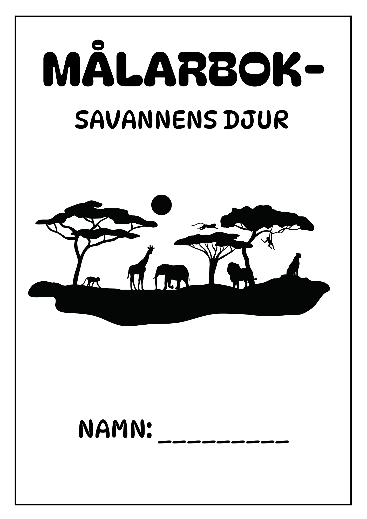 Målarbok - Savannens djur
