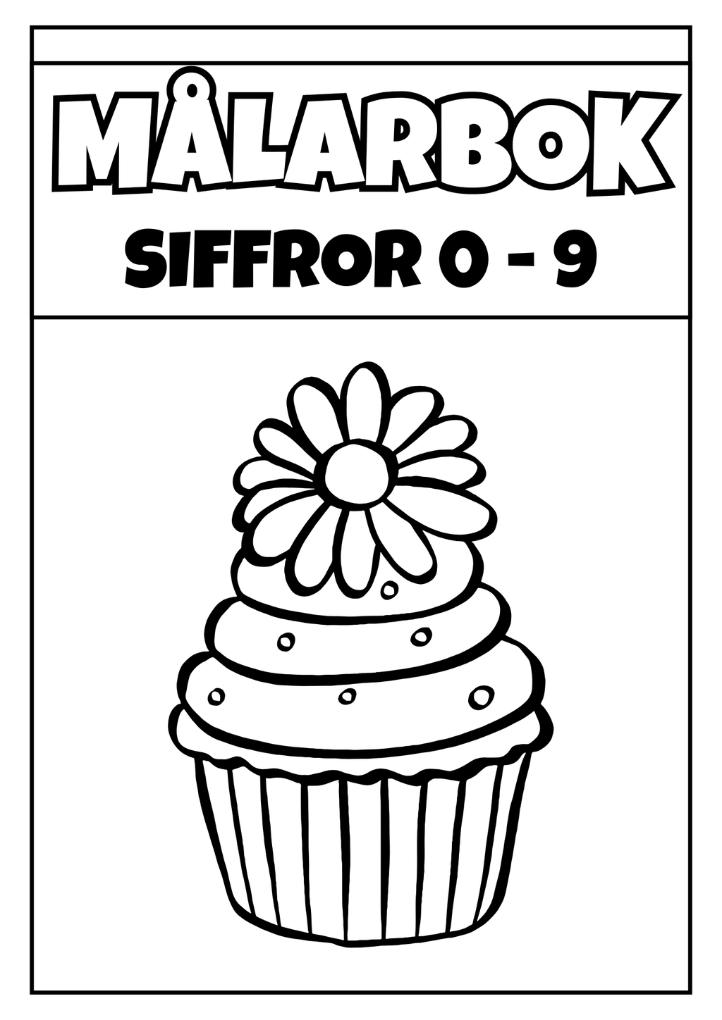 Målarbok siffror 0 - 9