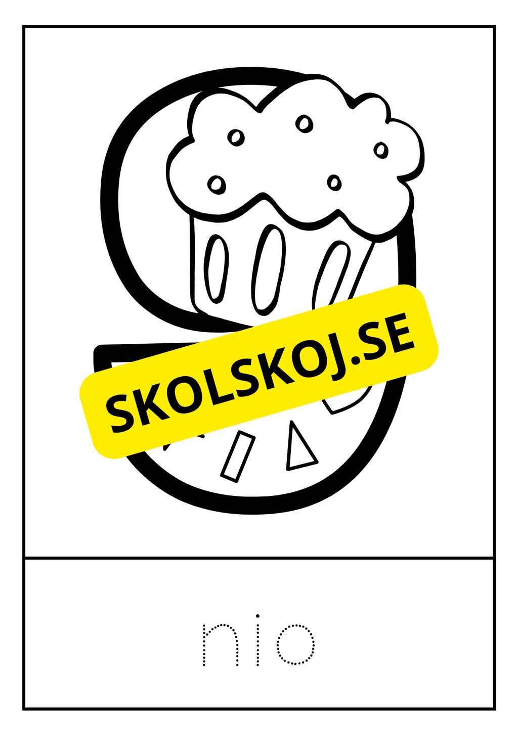 Målarbok siffror 0 - 9