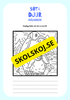 Målarbok söta djur - Färglägg och skriv