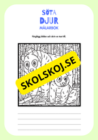 Målarbok söta djur - Färglägg och skriv