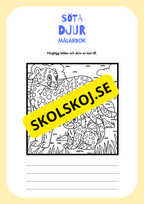 Målarbok söta djur - Färglägg och skriv