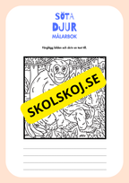 Målarbok söta djur - Färglägg och skriv