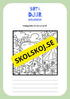 Målarbok söta djur - Färglägg och skriv
