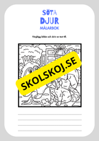 Målarbok söta djur - Färglägg och skriv