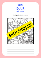 Målarbok söta djur - Färglägg och skriv