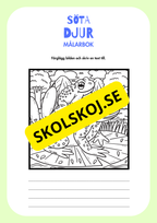 Målarbok söta djur - Färglägg och skriv