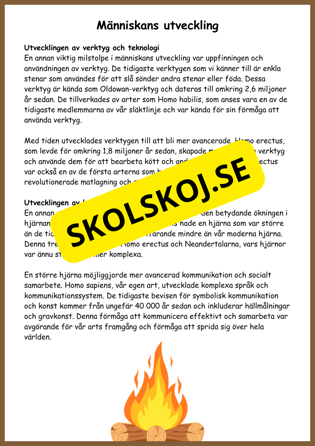 Människans evolution - Årskurs 5 - 6