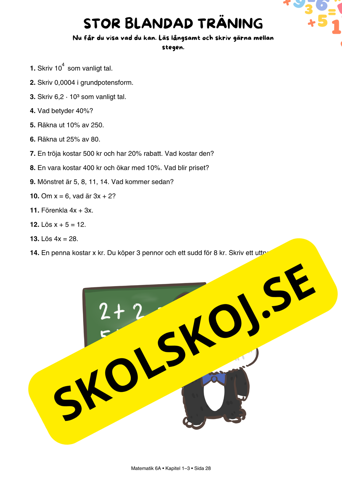 Matematik Årskurs 6 – Tydliga förklaringar och träning - Stort paket