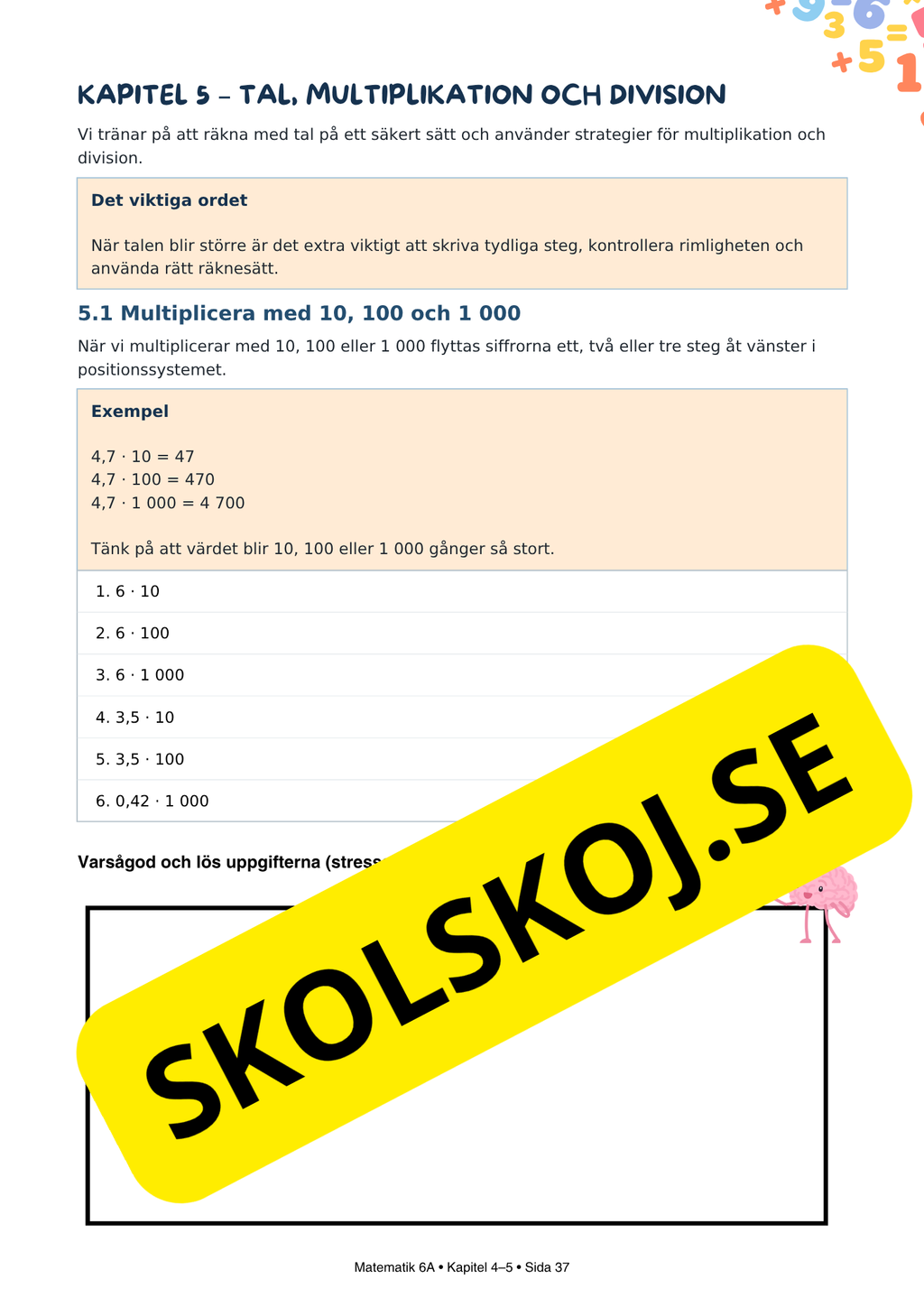 Matematik Årskurs 6 – Tydliga förklaringar och träning - Stort paket