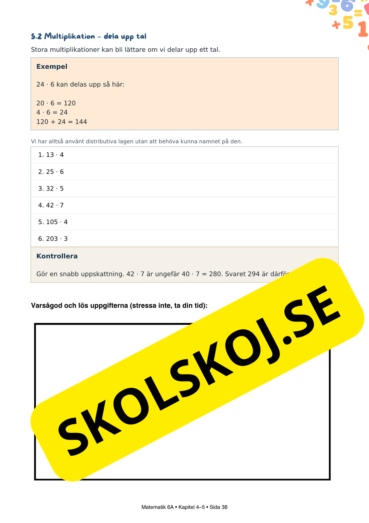 Matematik Årskurs 6 – Tydliga förklaringar och träning - Stort paket