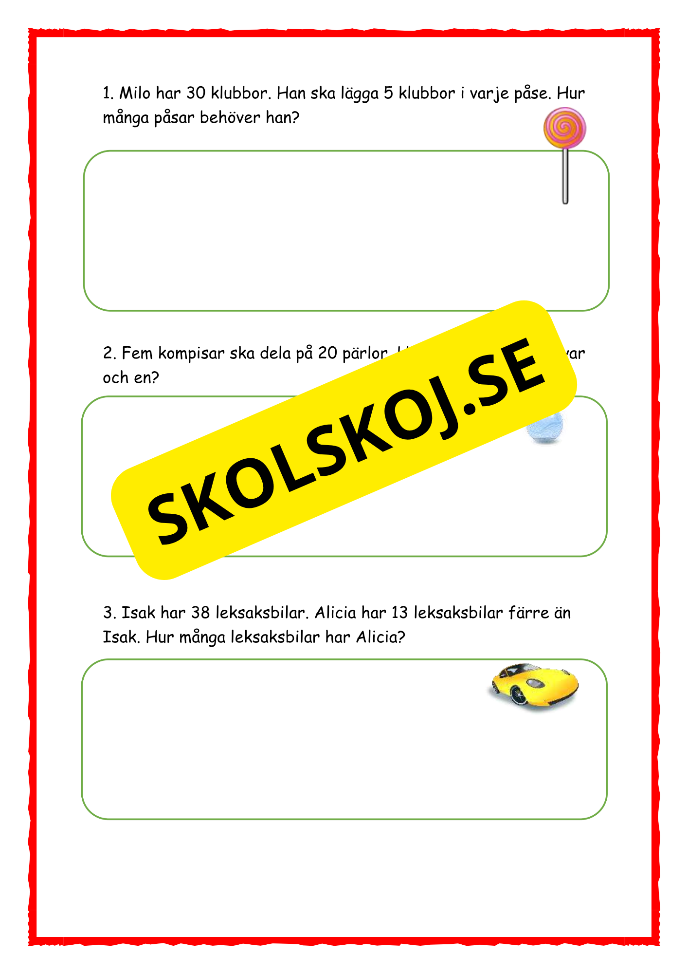 Matematik – Problemlösning för årskurs 3