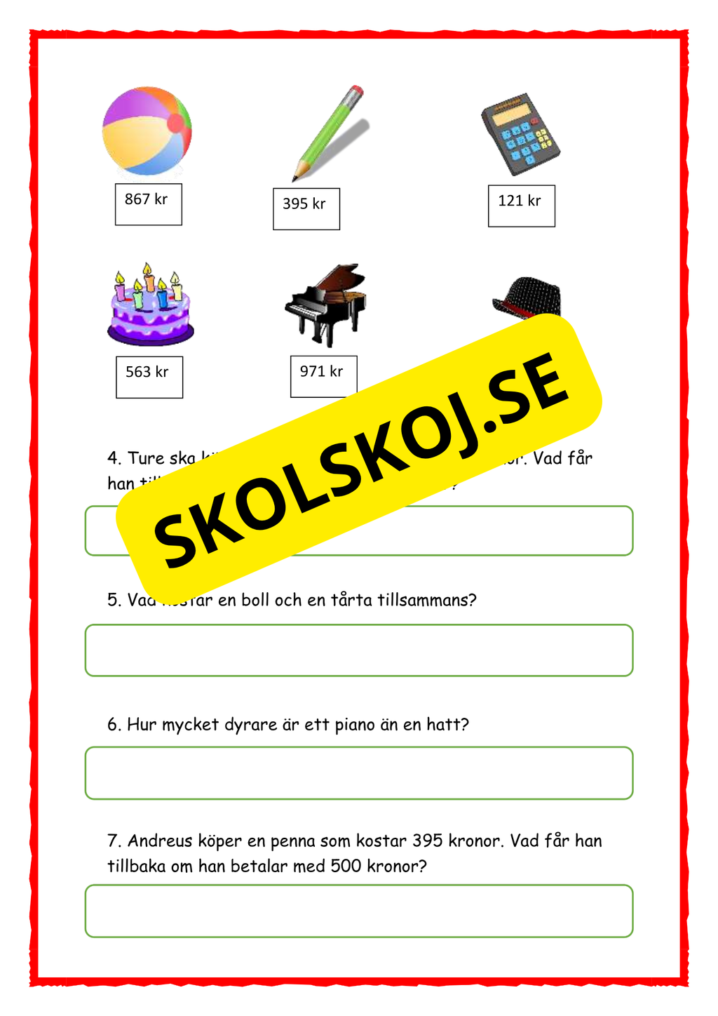 Matematik – Problemlösning för årskurs 3