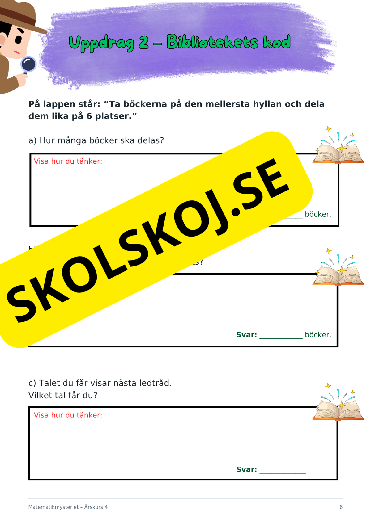 Matematikmysteriet – Problemlösning för årskurs 4