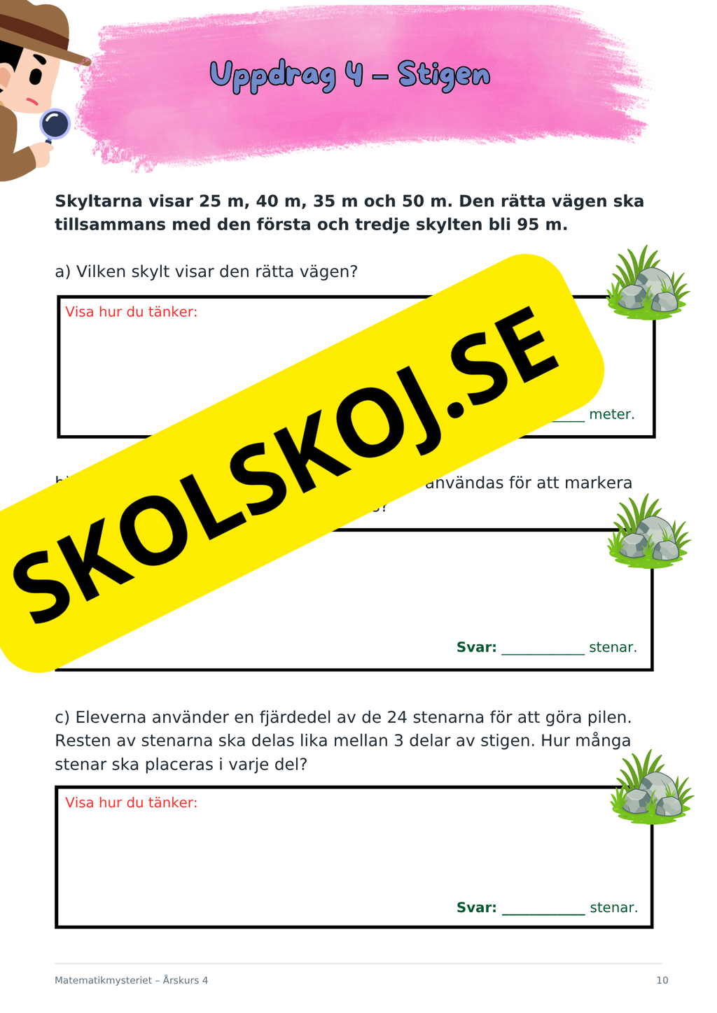 Matematikmysteriet – Problemlösning för årskurs 4