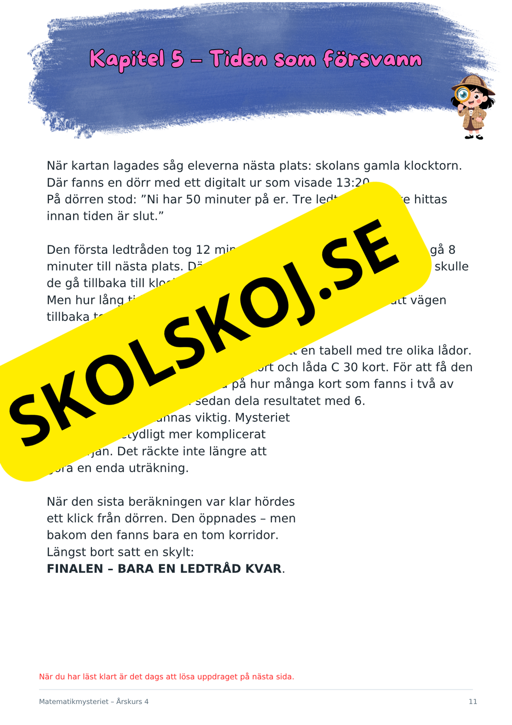 Matematikmysteriet – Problemlösning för årskurs 4