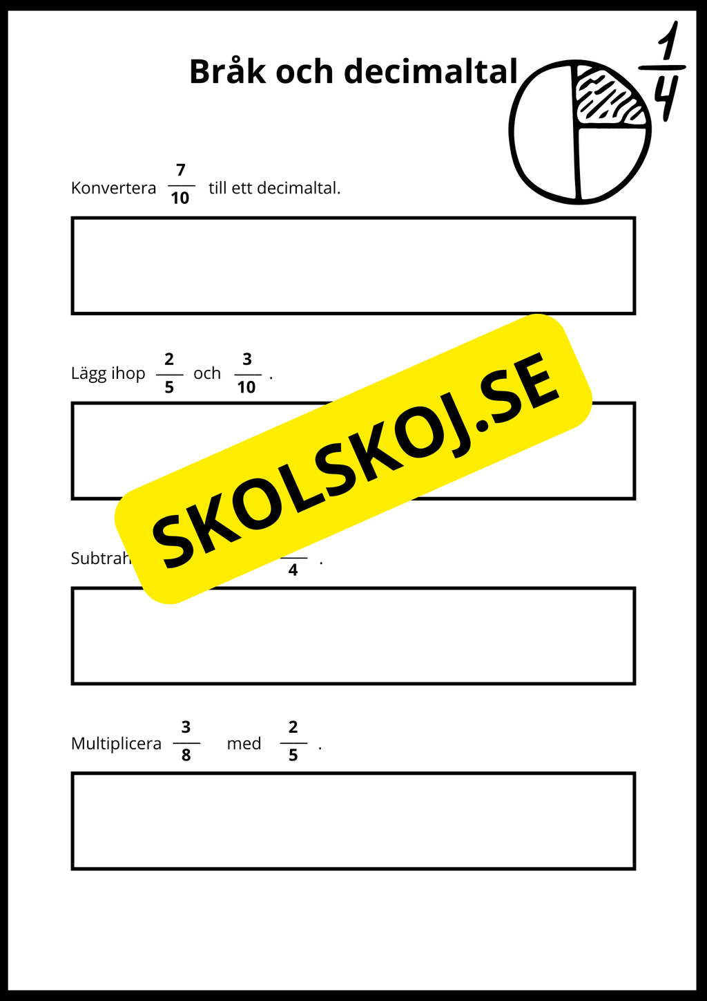 Matematiska repetitionsuppgifter årskurs 7 - 8 (50 st)