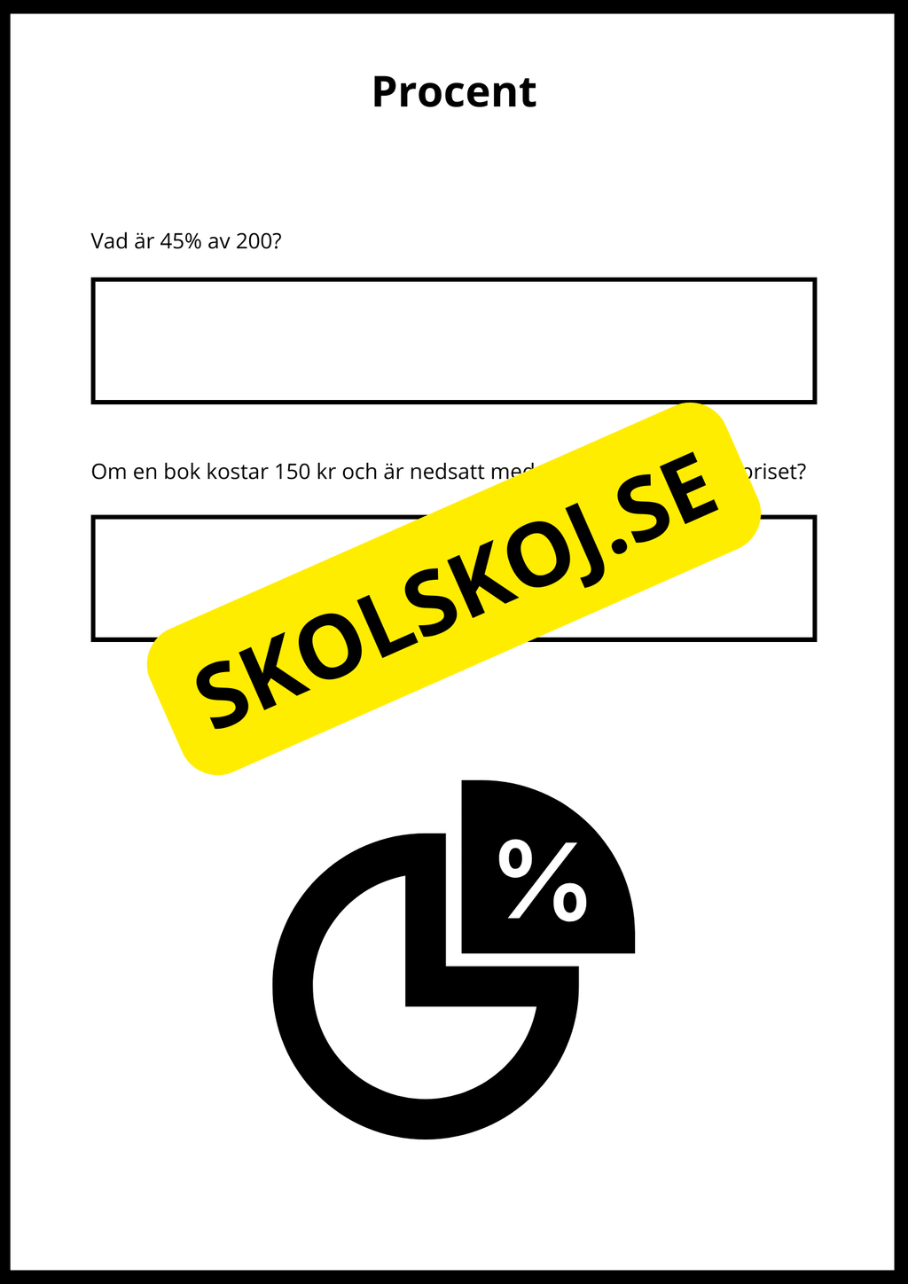 Matematiska repetitionsuppgifter årskurs 7 - 8 (50 st)