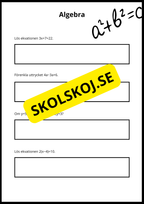 Matematiska repetitionsuppgifter årskurs 7 - 8 (50 st)