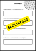 Matematiska repetitionsuppgifter årskurs 7 - 8 (50 st)
