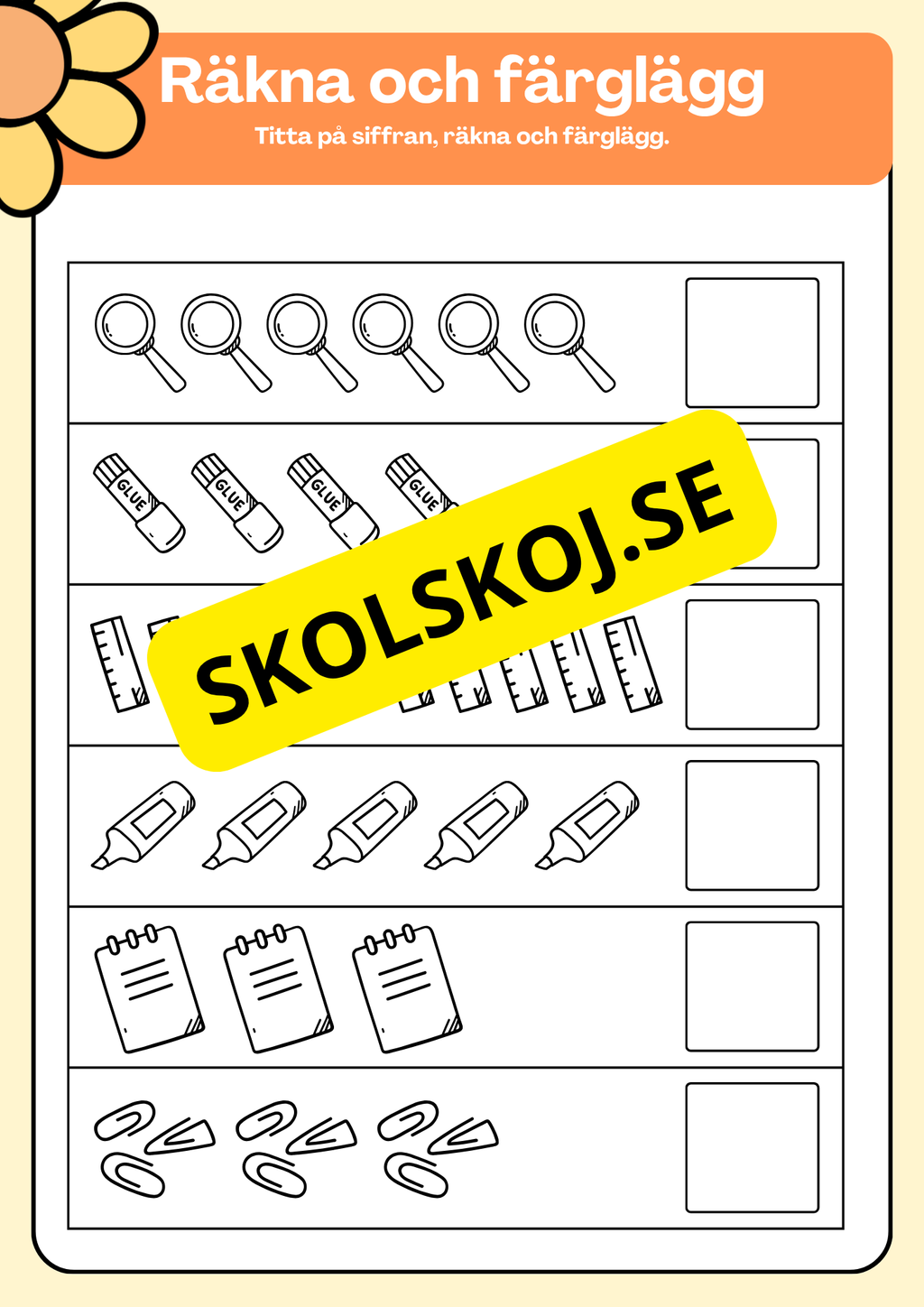 Matte extra uppgifter - Förskoleklass - Årskurs 1