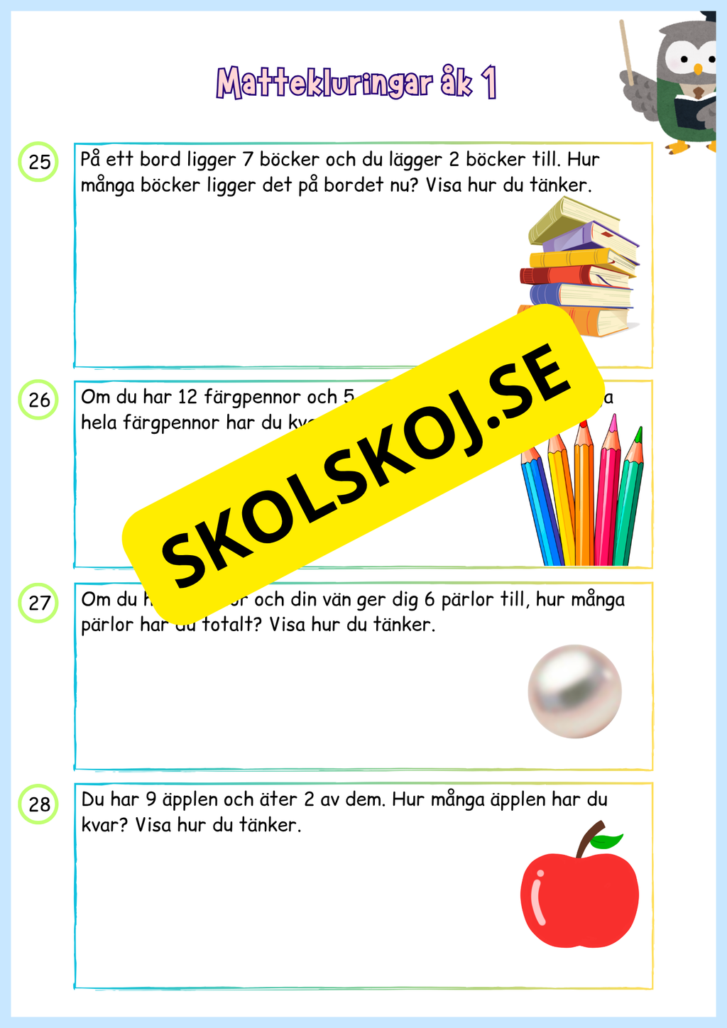 Mattekluringar - Årskurs 1