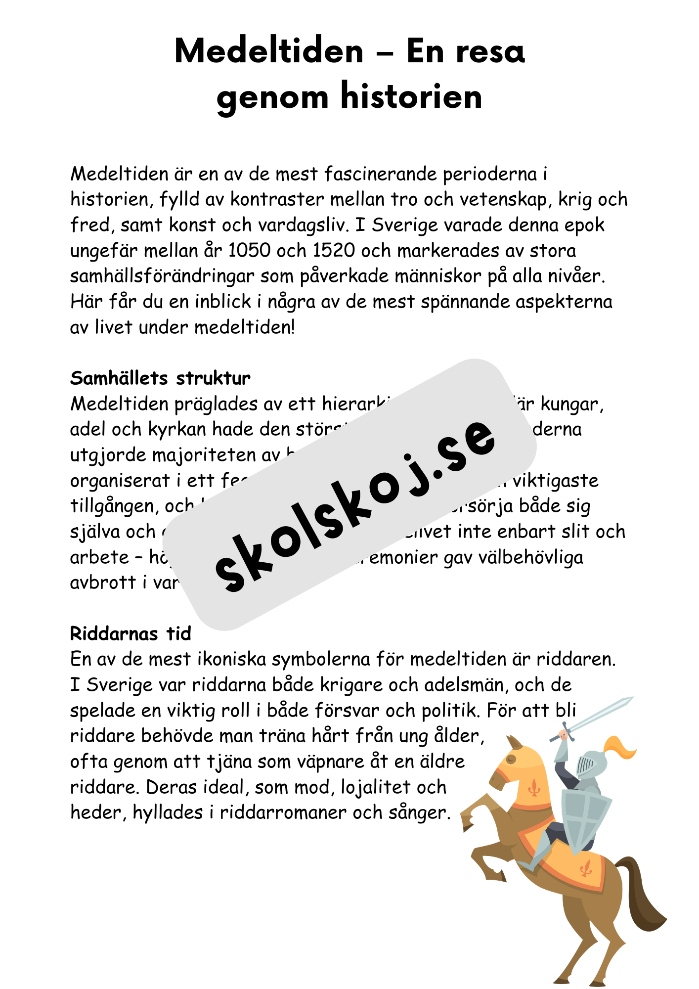 Medeltiden - En resa genom historien - Årskurs 4 - 6