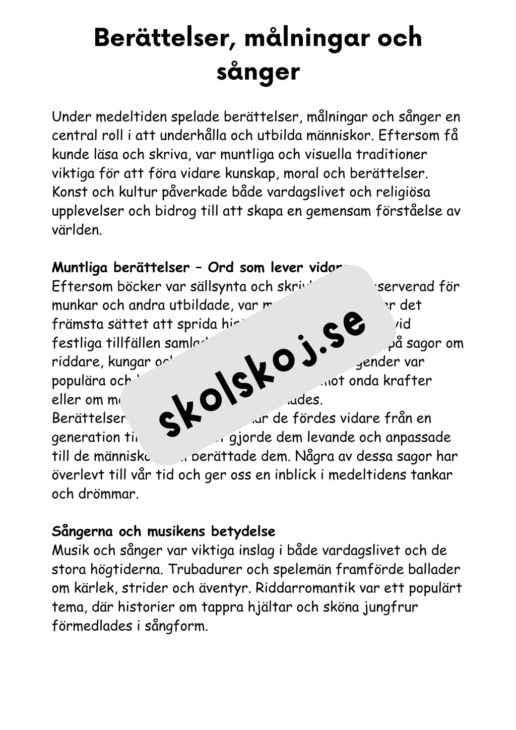 Medeltiden - En resa genom historien - Årskurs 4 - 6