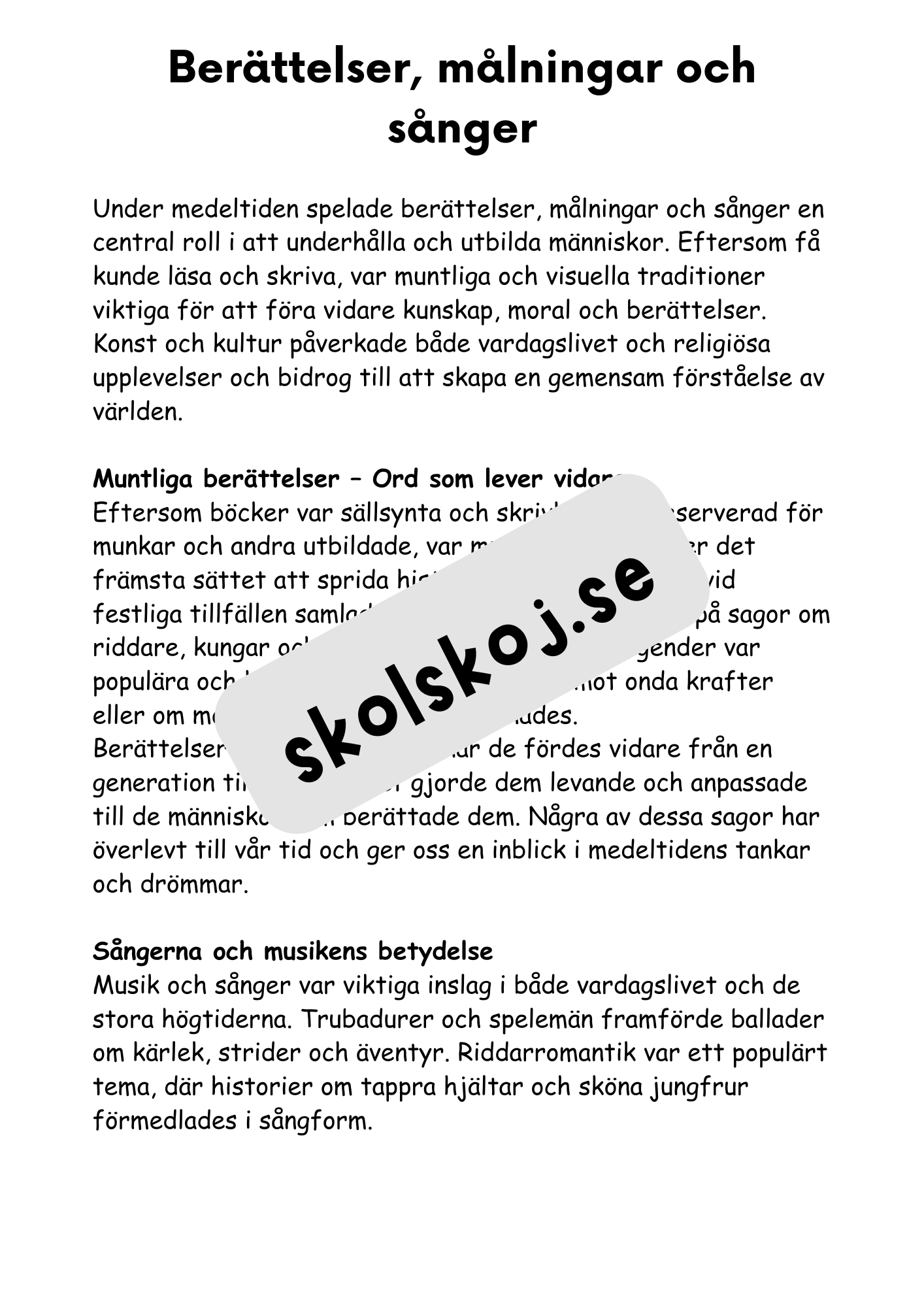 Medeltiden - En resa genom historien - Årskurs 4 - 6