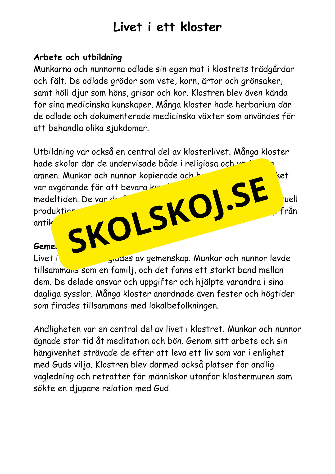 Medeltiden - Livet, makt och tro - Årskurs 4 - 6