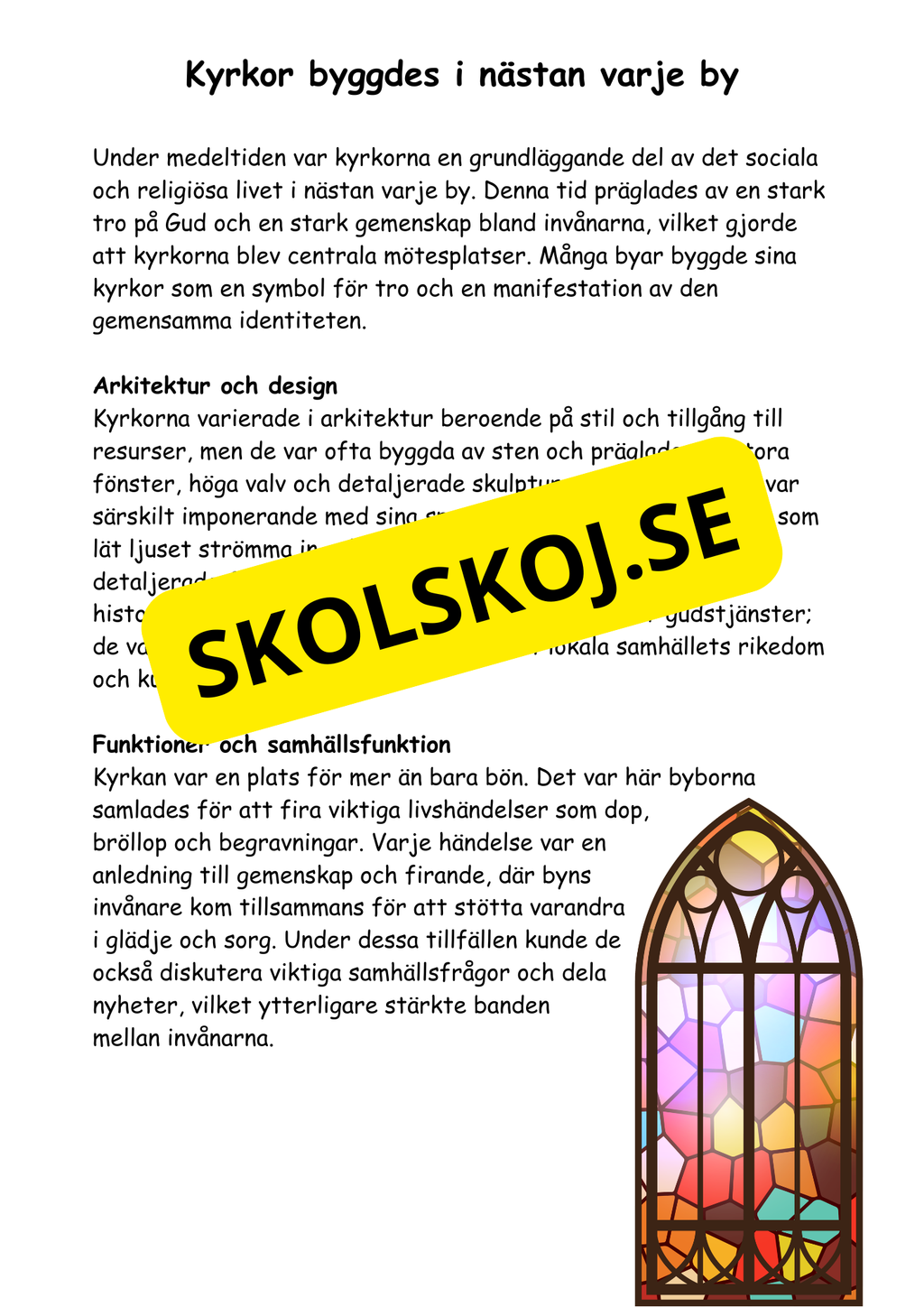 Medeltiden - Livet, makt och tro - Årskurs 4 - 6