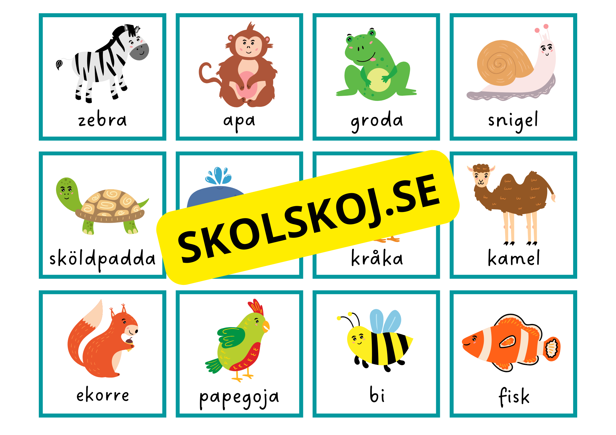 Memory olika djur